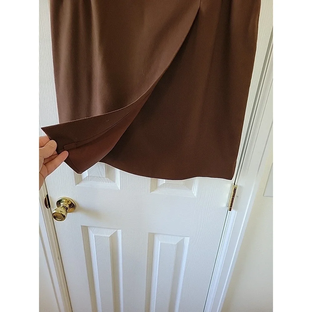 Vintage Talbots Brown Wool Skirt Suit Set Made in USA‎ Size 12 Double Breasted